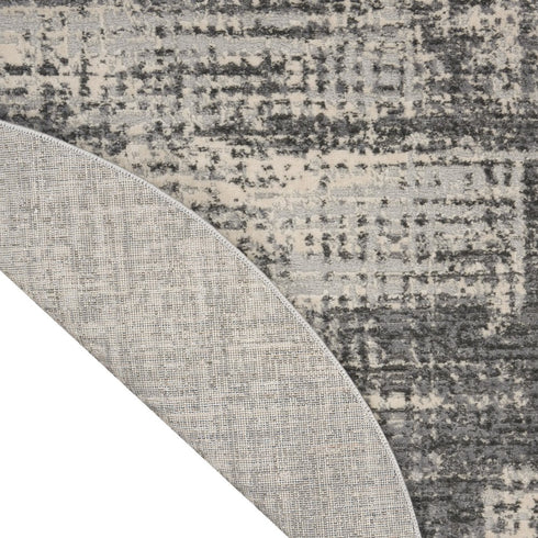 6' Gray Abstract Round Rug