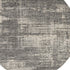 6' Gray Abstract Round Rug