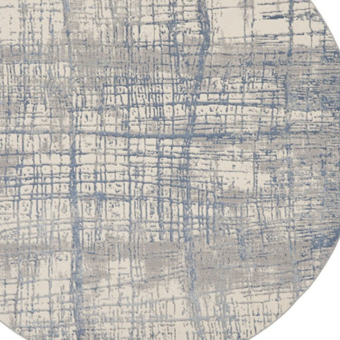 8' Ivory Abstract Round Rug