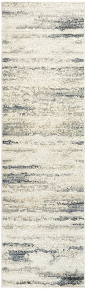 8' Blue Abstract Runner Rug
