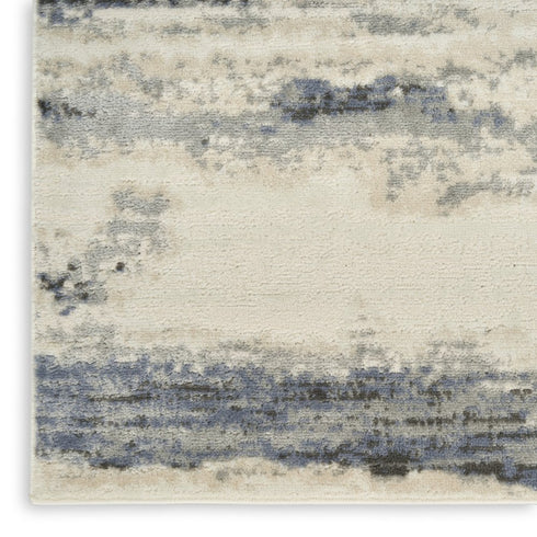 8' Blue Abstract Runner Rug
