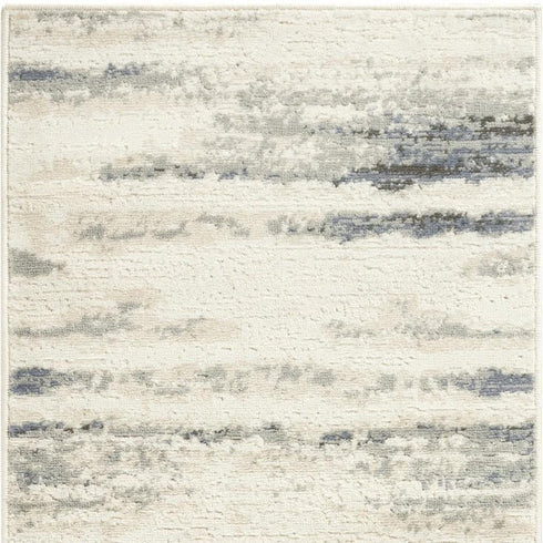 8' Blue Abstract Runner Rug