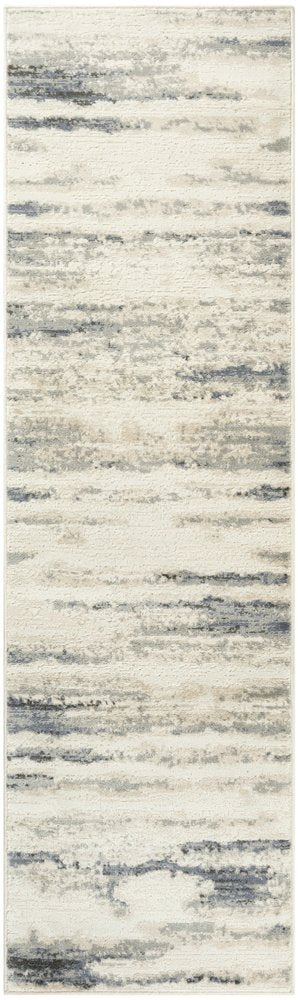 8' Blue Abstract Runner Rug