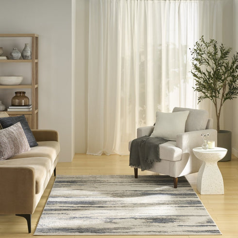 6' X 9' Blue Abstract Area Rug