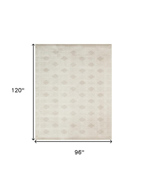 8' X 10' Beige Geometric Area Rug