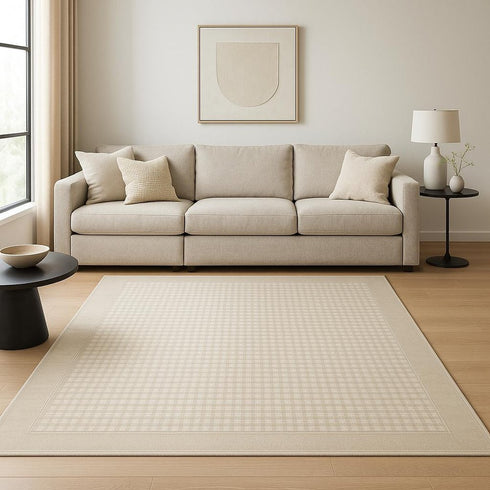 8' X 10' Beige Geometric Area Rug