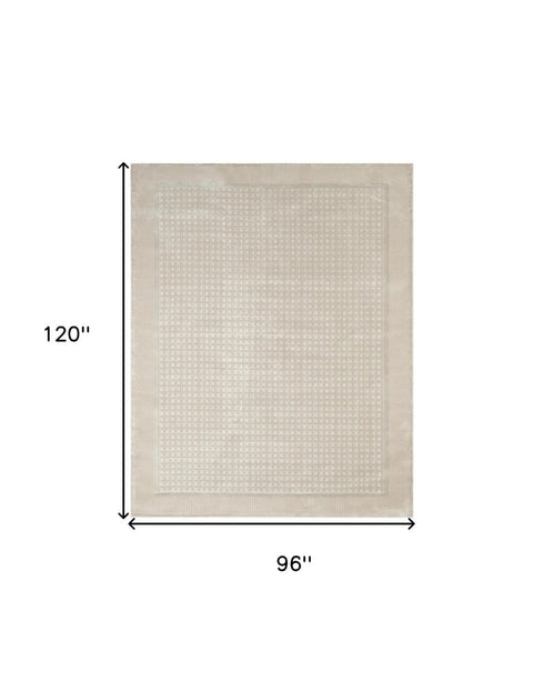 8' X 10' Beige Geometric Area Rug