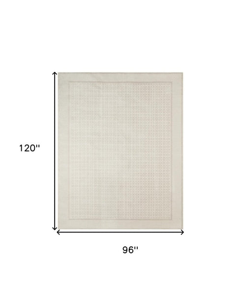 8' X 10' Ivory Geometric Area Rug