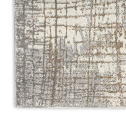 7' Ivory Abstract Runner Rug