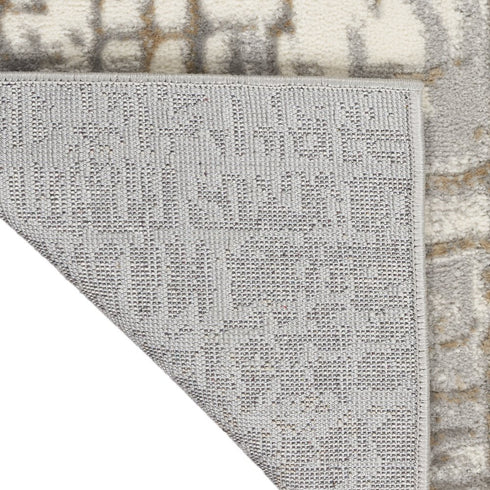 7' Ivory Abstract Runner Rug