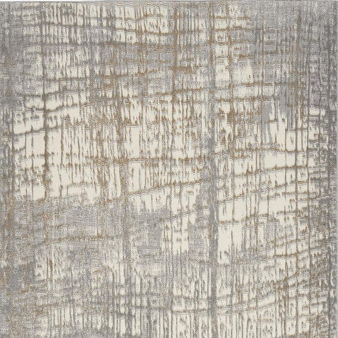 7' Ivory Abstract Runner Rug