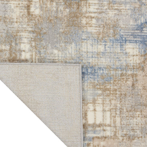 7' Beige Abstract Runner Rug