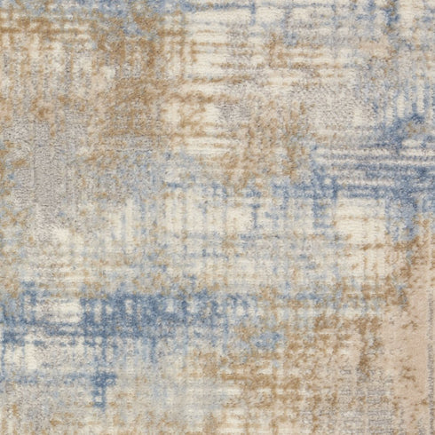 7' Beige Abstract Runner Rug