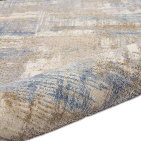 7' Beige Abstract Runner Rug