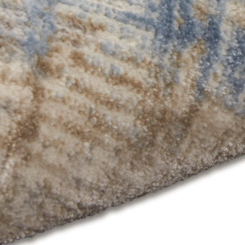 7' Beige Abstract Runner Rug