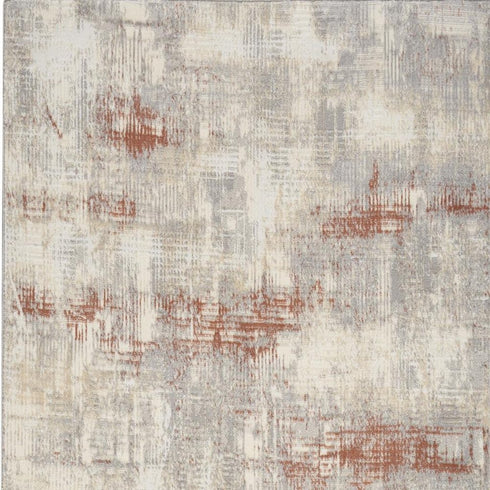 7' Gray Abstract Runner Rug