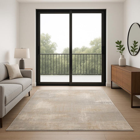 7' Gray Abstract Runner Rug