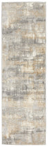7' Gray Abstract Runner Rug