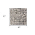 7' Gray Abstract Runner Rug