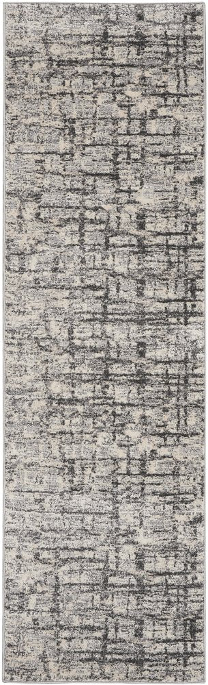 7' Gray Abstract Runner Rug