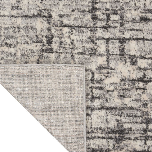 7' Gray Abstract Runner Rug