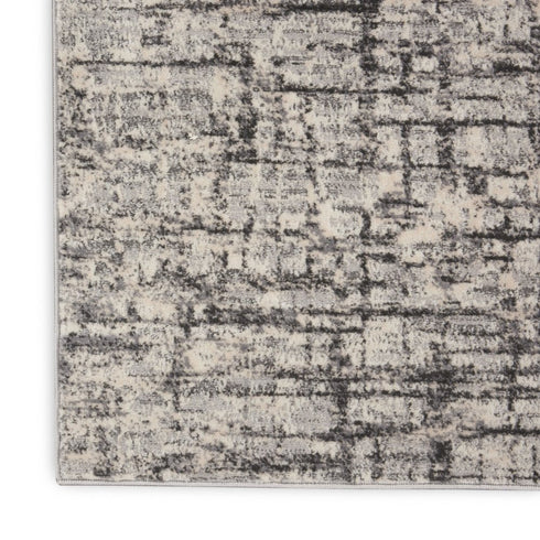 7' Gray Abstract Runner Rug
