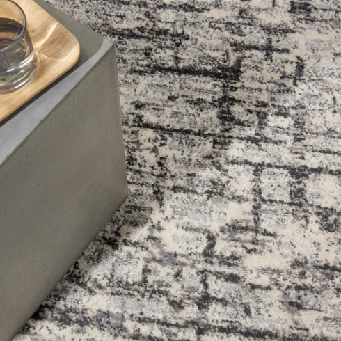 7' Gray Abstract Runner Rug