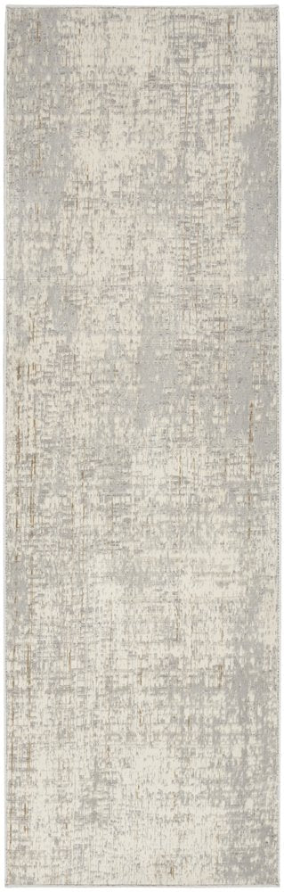7' Gray Abstract Runner Rug