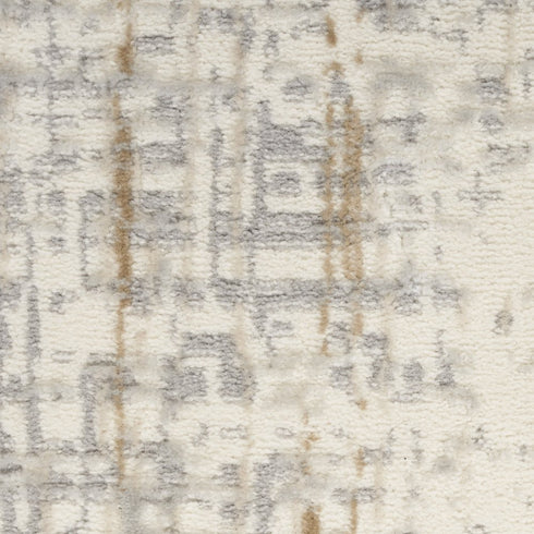 7' Gray Abstract Runner Rug