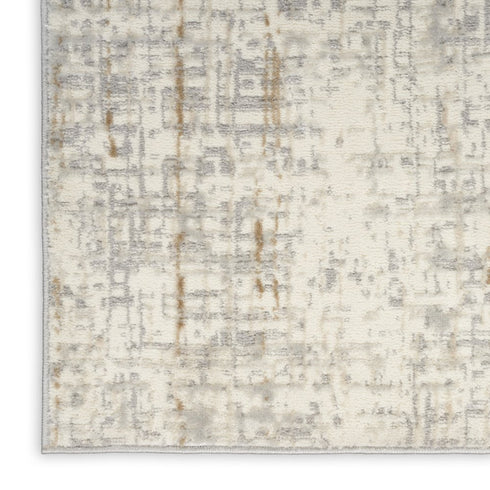 7' Gray Abstract Runner Rug