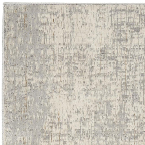7' Gray Abstract Runner Rug