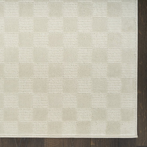 8' X 10' Ivory Checkered Area Rug