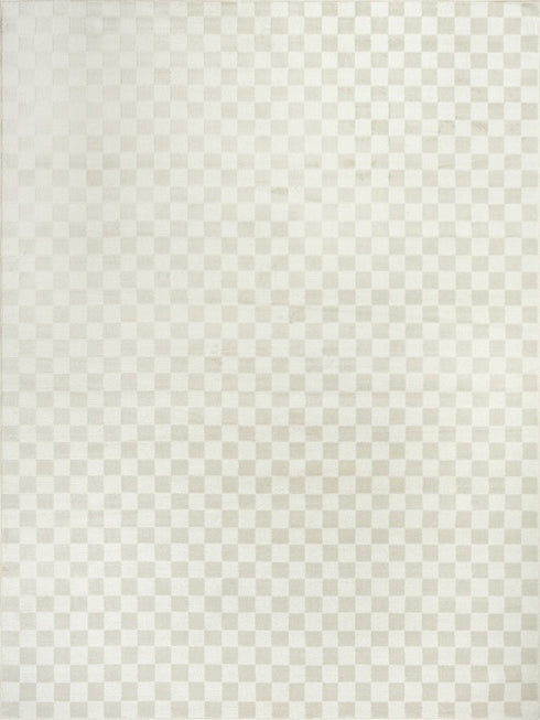 8' X 10' Ivory Checkered Area Rug