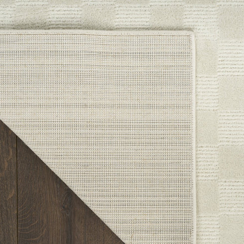 8' X 10' Ivory Checkered Area Rug