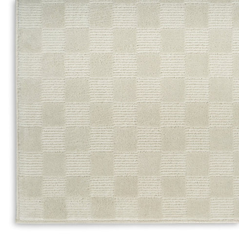 8' X 10' Ivory Checkered Area Rug