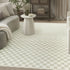 8' X 10' Ivory Checkered Area Rug
