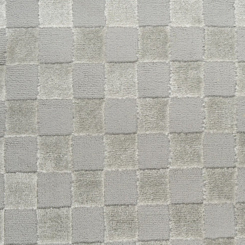 8' X 10' Gray Checkered Area Rug