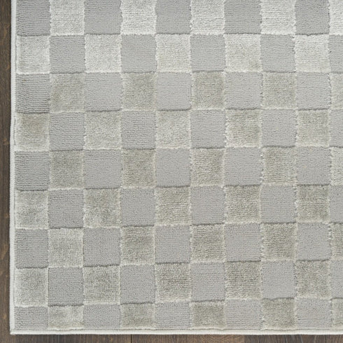 8' X 10' Gray Checkered Area Rug