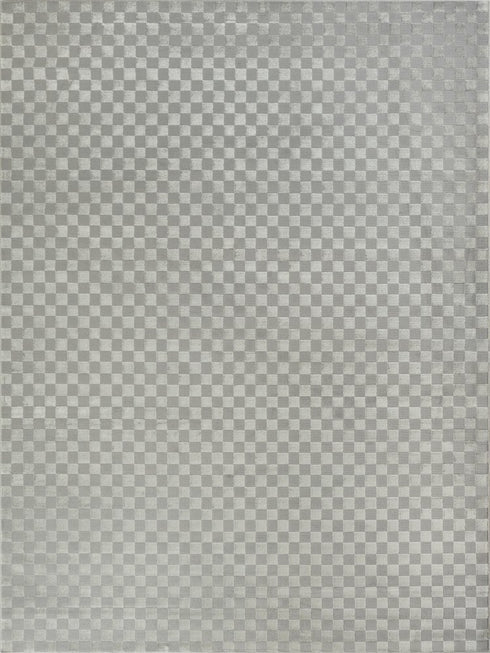 8' X 10' Gray Checkered Area Rug