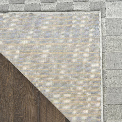 8' X 10' Gray Checkered Area Rug