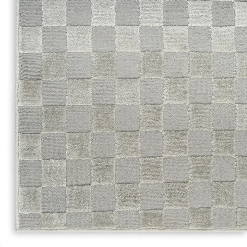 8' X 10' Gray Checkered Area Rug