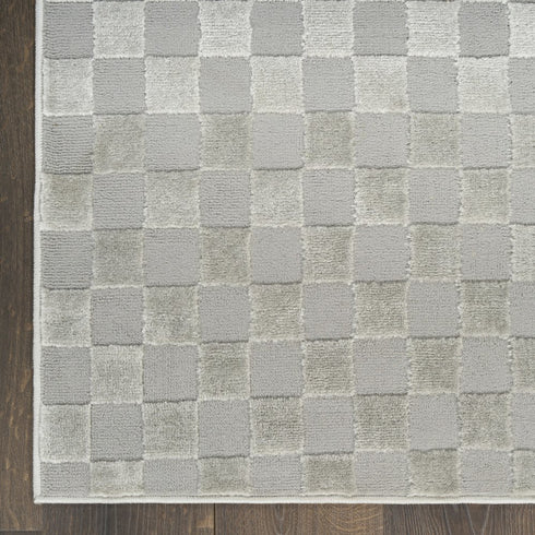 8' X 10' Gray Checkered Area Rug