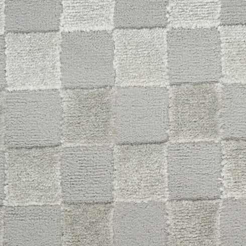 8' X 10' Gray Checkered Area Rug