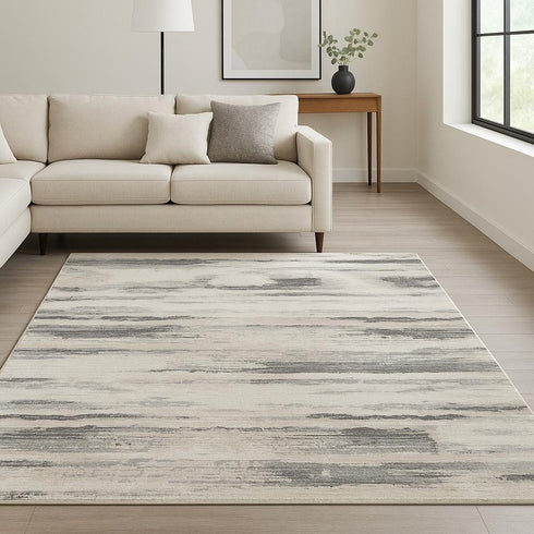8' X 10' Gray Abstract Area Rug