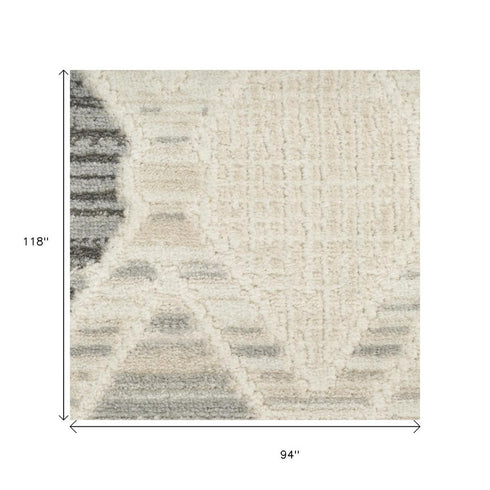 8' X 10' Beige Geometric Area Rug