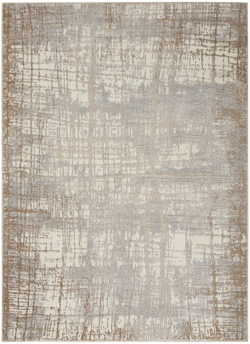 6' X 9' Ivory Abstract Area Rug