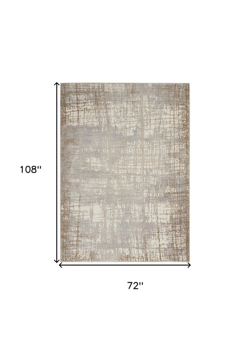 6' X 9' Ivory Abstract Area Rug