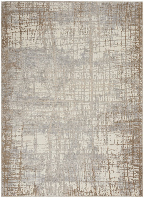 6' X 9' Ivory Abstract Area Rug