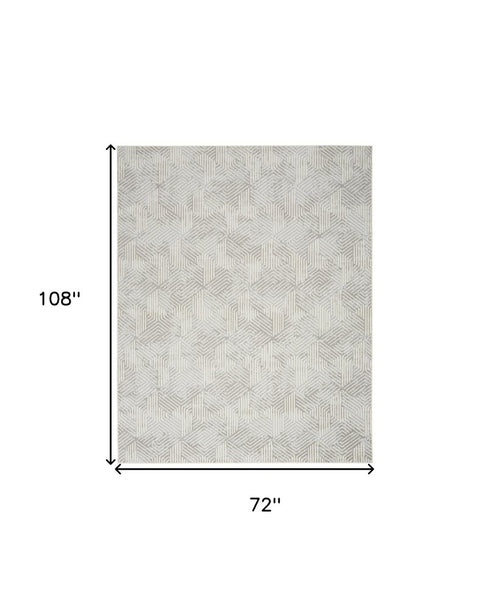 6' X 9' Gray Geometric Area Rug