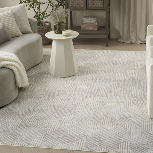 6' X 9' Gray Geometric Area Rug